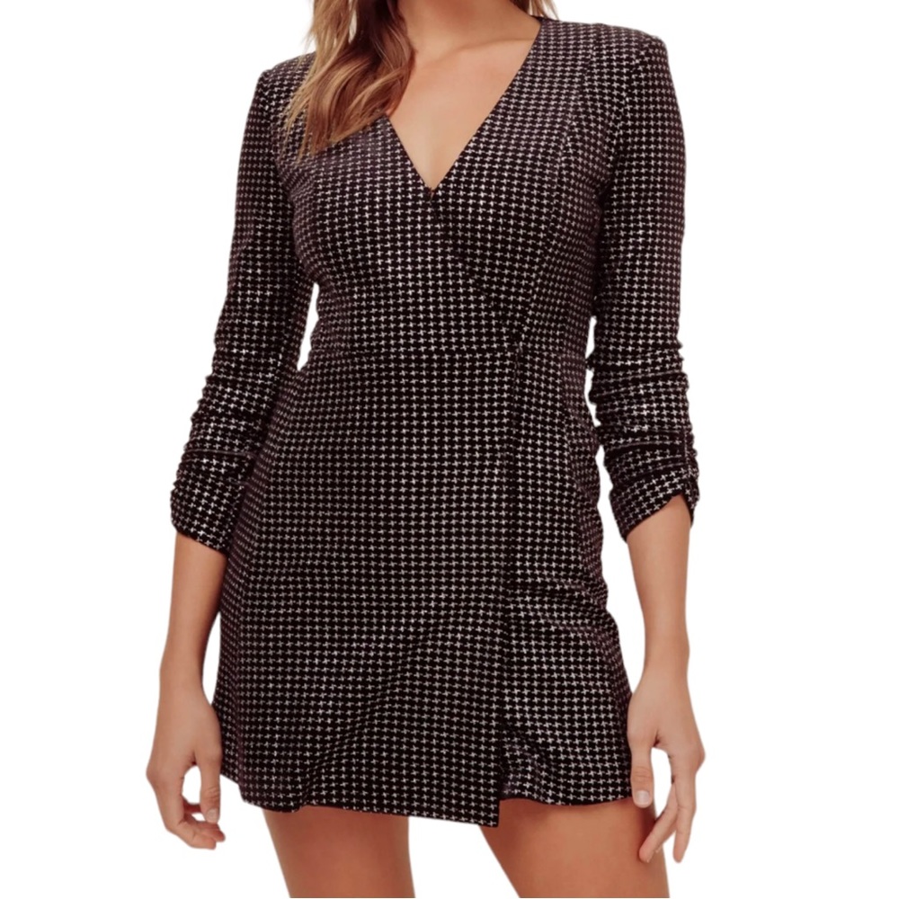 ASTR The Label Medallic Blazer Dress In Black